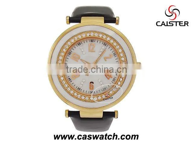 Big case watch Diamond watch Leather watch