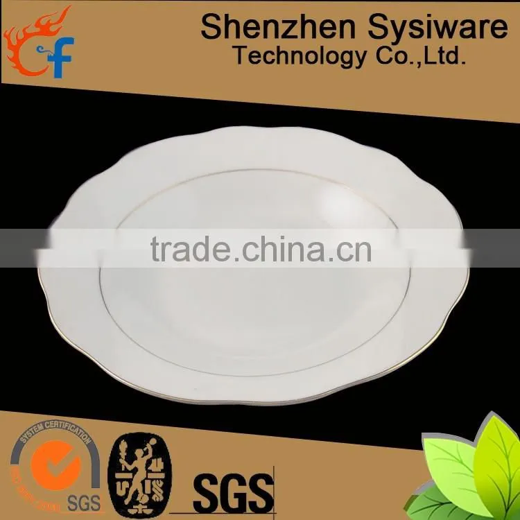Ceramic plates with gold rim, gold decorative porcelain dinner plates, gold rimmed dinner plates