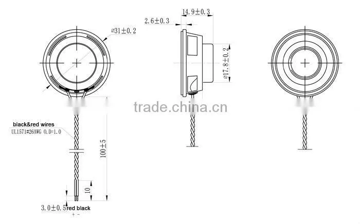 31mm 8ohm 3w acoustic component / micro speaker
