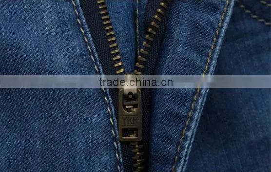 Denim Jeans Men Famous Brand 2016 Jeans Slim Fit Straight Trousers Zipper Style Light Blue