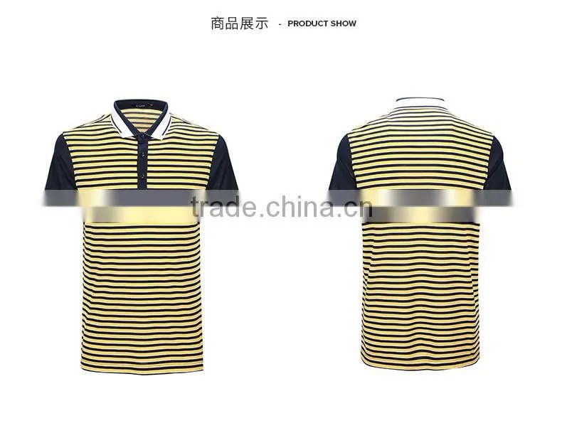Summer new product Men's business casual short striped collar T-shirt with short sleeves