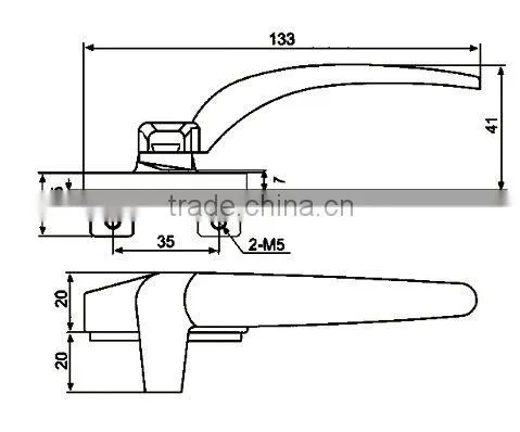 Aluminium Casement Window Handle For Aluminium Profile