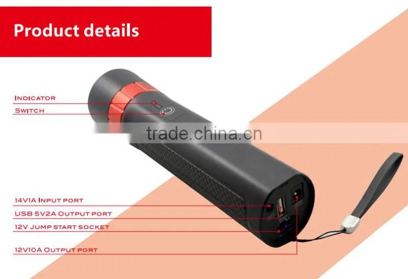 CARKU Epower car Jump starter 3w Torch light battery for laptop ,mobile phone,ipad