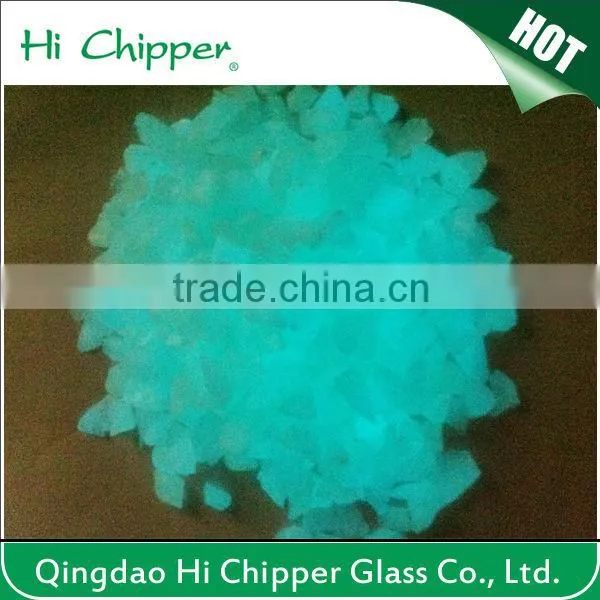glow sky blue crushed glass gravel