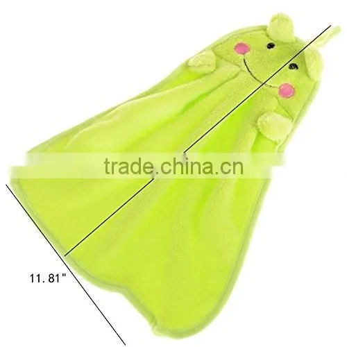 Cartoon design decorative CORAL FLEECE microfiber children hand towel frog