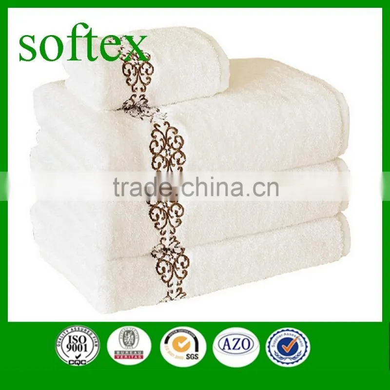 white color combed cotton terry hotel towel