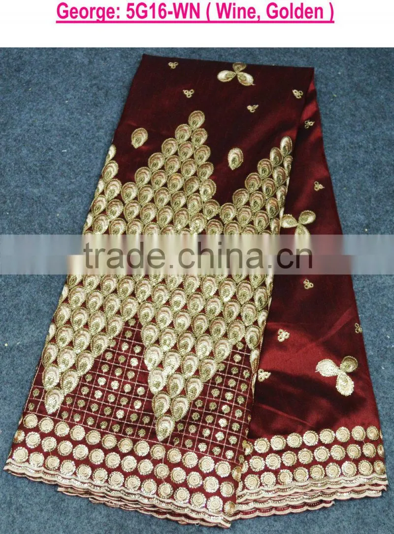 bule and silver metallic george lace fabric