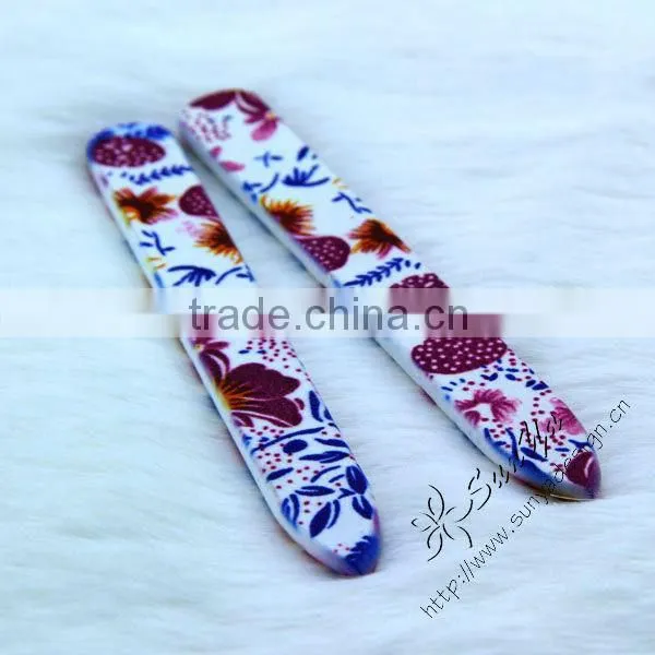 Full printing Colorful crystal Glass nail file