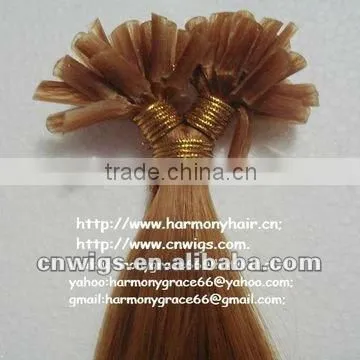 SUPER QUALITY hair extensions flat keratin tip/flat tip european virgin remy hair extensions/remy flat tip hair