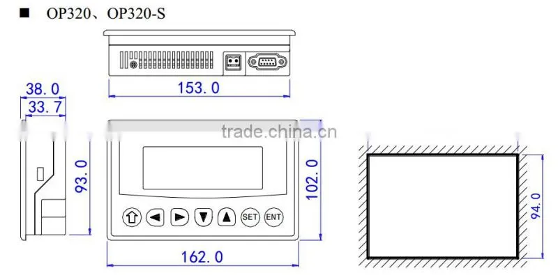 3.7 inch 192*64 STN OP320 xinje advanced text hmi human machine interface