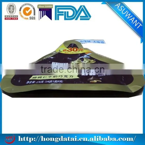 triangle plastic stand up bag for food