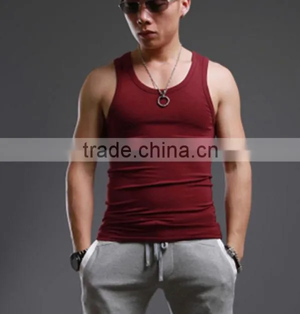 Wholesale custom 100 cotton blank tank top men