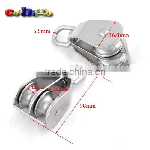 Stainless Steel 304 Double Swivel Wheel Rope Wire Sheave Pulley Lifting #FET015