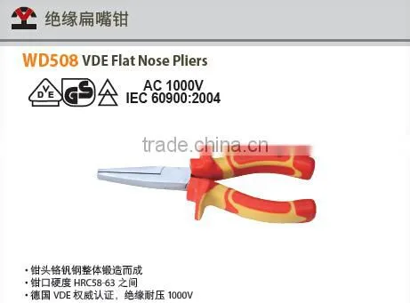 Insulated VDE Pliers, Flat Nose Pliers