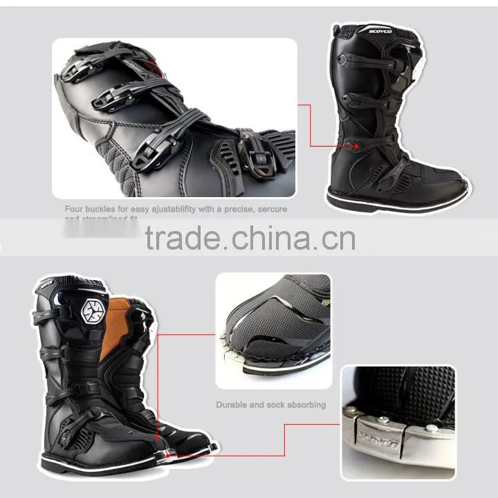 Fashion leather racing motocross boots MBM001 PROTECTIVE
