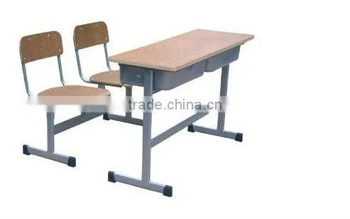 Plywood school desk and chair