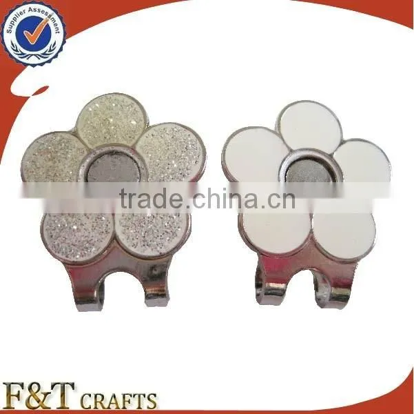 cheap custom shaped enamel club souvenir metal golf item magnet hat clip