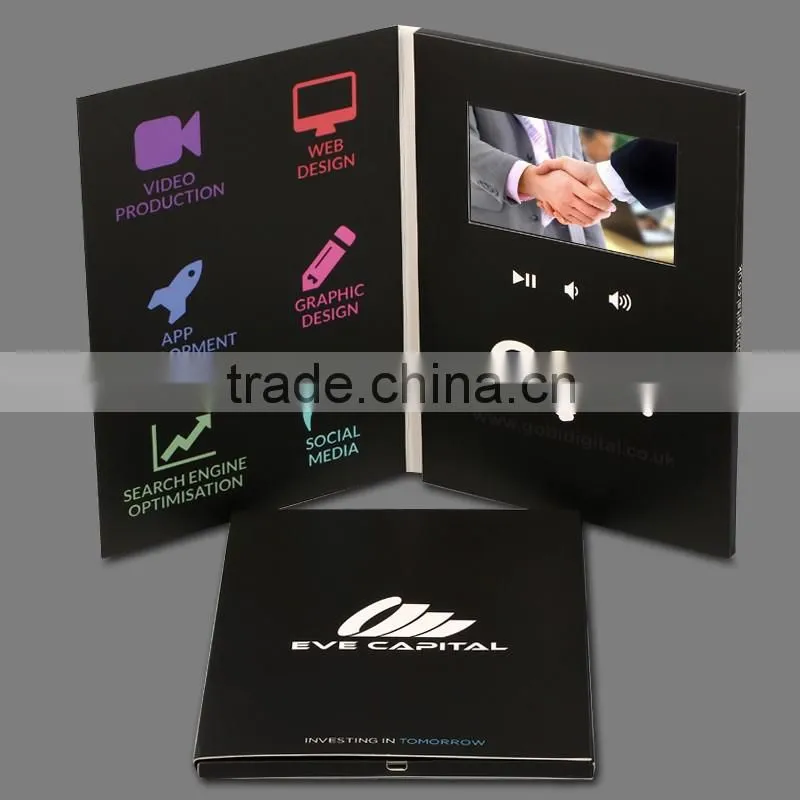 MP4,WMV,AVI,MPG,FLV,MOV,3GP Video format tft lcd video player brochure cards