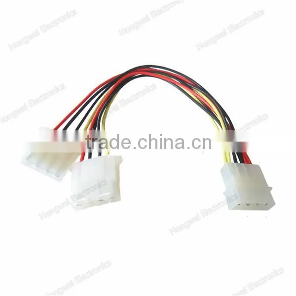 For hard drive 5.08mm pitch 4 pin male to female 2 way splitter internal power cable lead wire harness