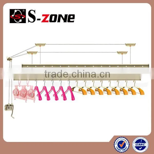 Decorative lifting clothes drying airer with plastic hanger