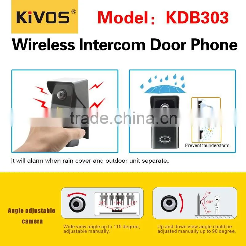 Digital waterproof 300meters wireless video door phone kit