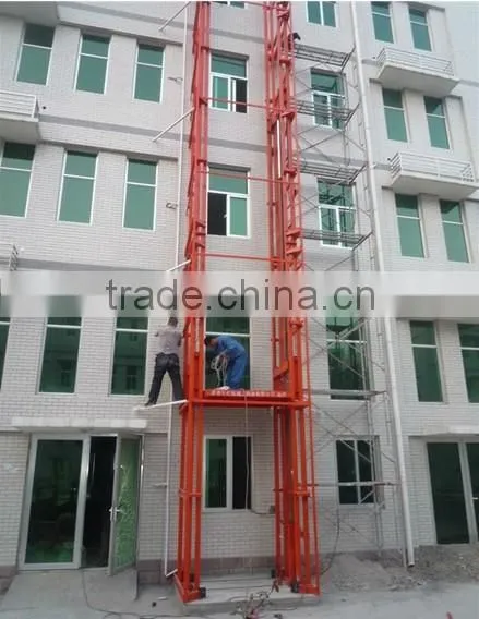 1ton Vertical Guide Rail Elevators Hydraulic Warehouse Cargo Lift