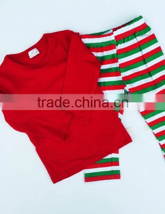 children striped christmas pajamas red/green