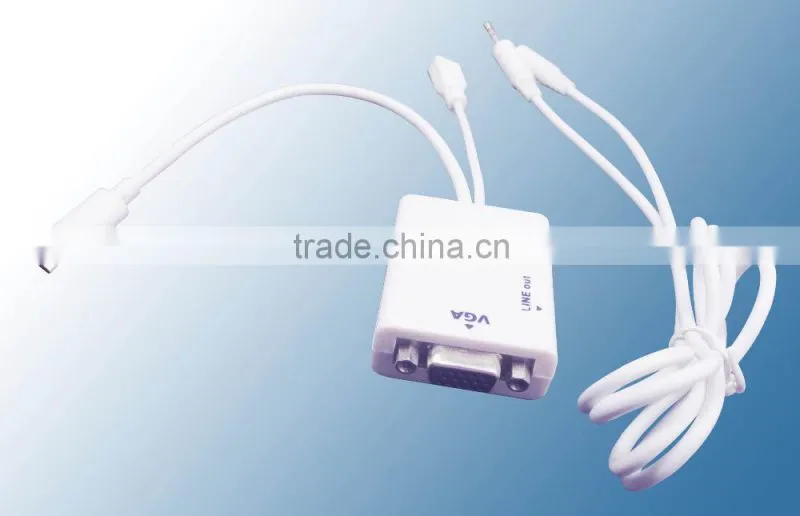 Micro USB 5 pin MHL adaptador VGA + audio for Samsung Galaxy S2 note smart phone