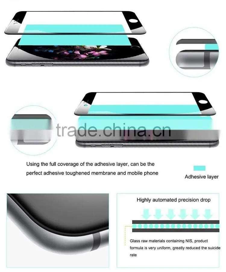 9H 3D full cover mobile phone tempered glass screen protector color tempered glass for iphone 6