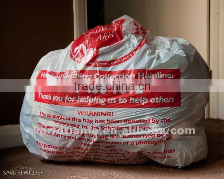 PE Plastic Charity Bag with Printing for Donation