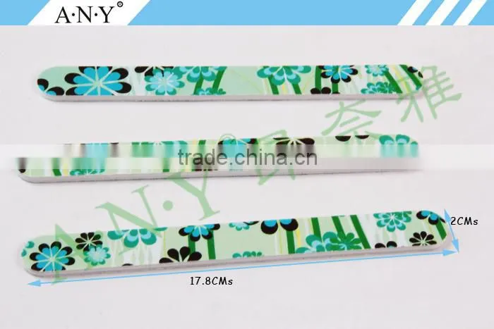 Nail Art Cure Emery Sand Green Flower Cute Nail Files 100/180