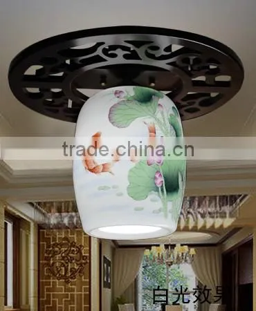Modern Ceiling lighting Antique ceiling down light Fixture Design Porcelain Wooden Jingdezhen Dining Room Hotel ceiling lights