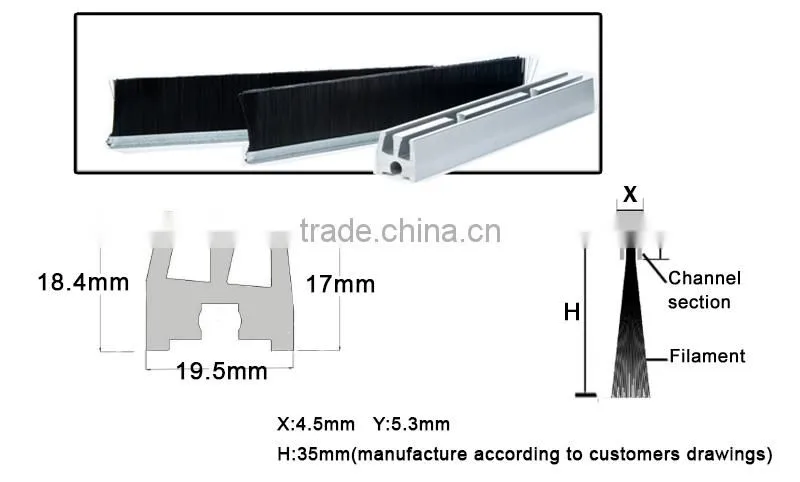 Reliable Quality Moving Walks Flame Proof Skirt Escalator Brush