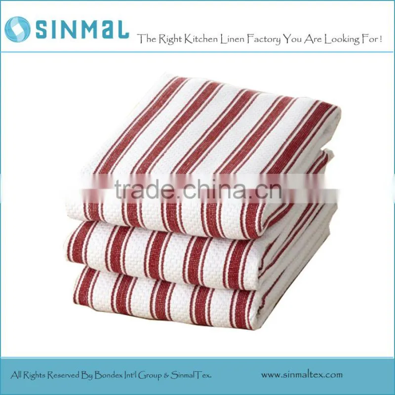 Blue Stripes Dish Towel Tea Towel Basket Weave Kitchen Towel