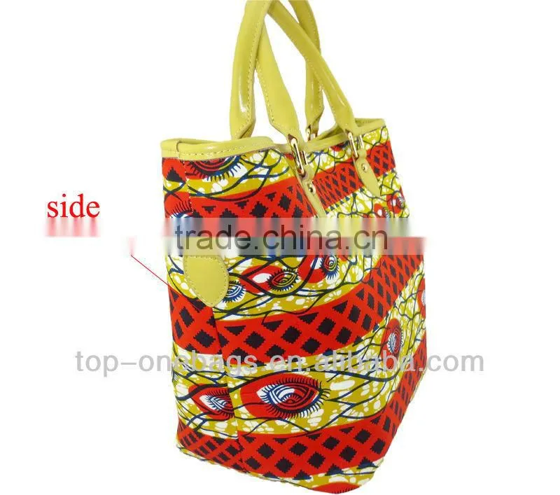 Waxed washed canvas handbag with printing 2014