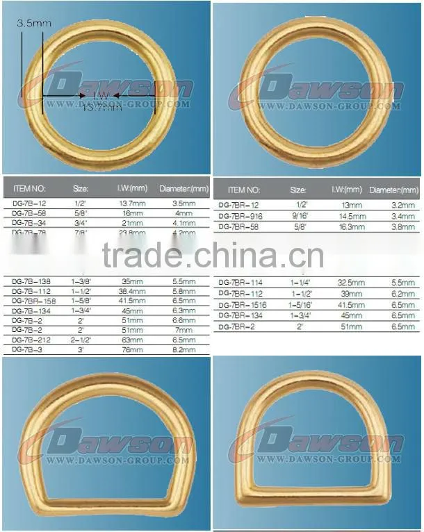Solid Brass D Ring