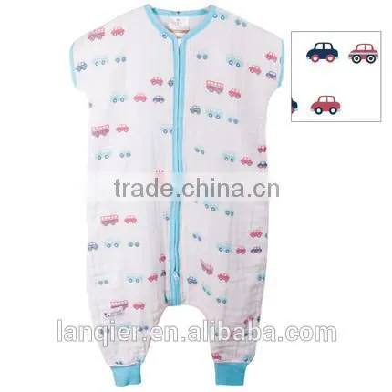 wholesale100% cotton muslin baby sleeing bag anti-kicking bag spring and summer