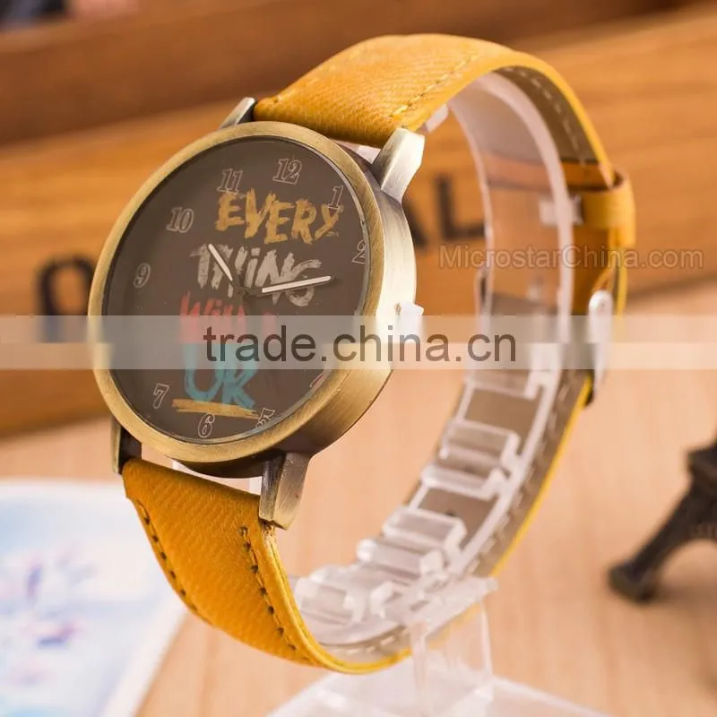 New Handmade Dial Denim Canvas Strap Wrist Watch