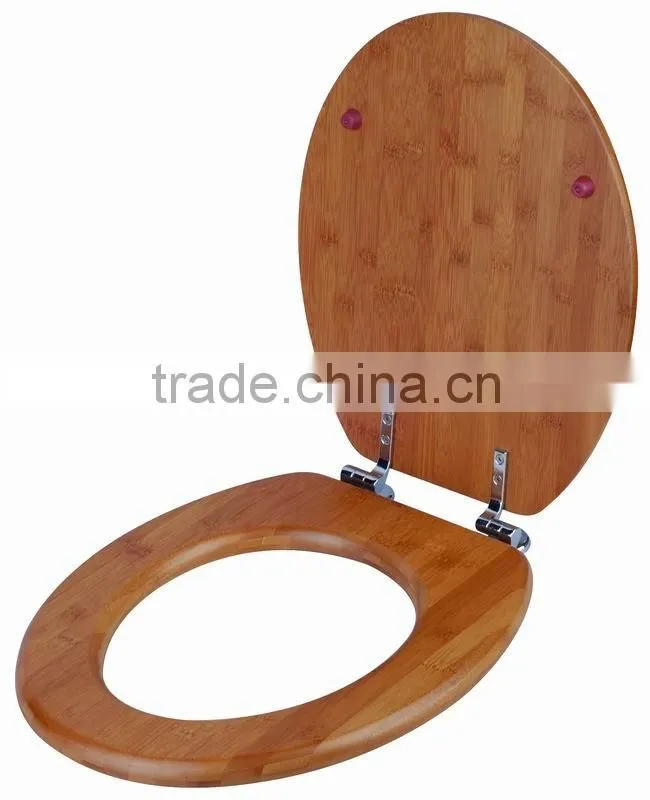Carbonized Bamboo Toilet Seat Cover with Customized Hinges
