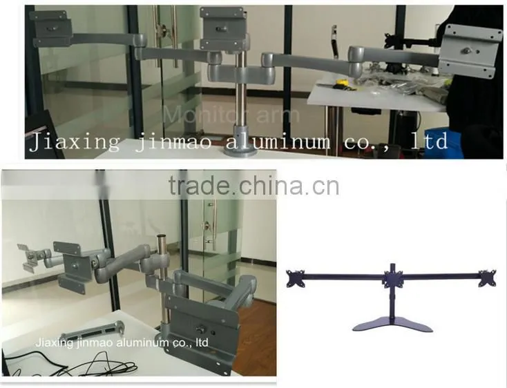 Metal Standard Aluminum Lcd Monitor Stand Desk Mount Triple Monitor Stand