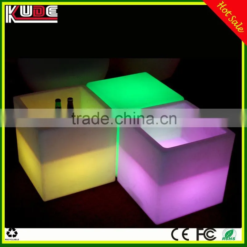 Event and party supplier illuminated led cube ice bucket