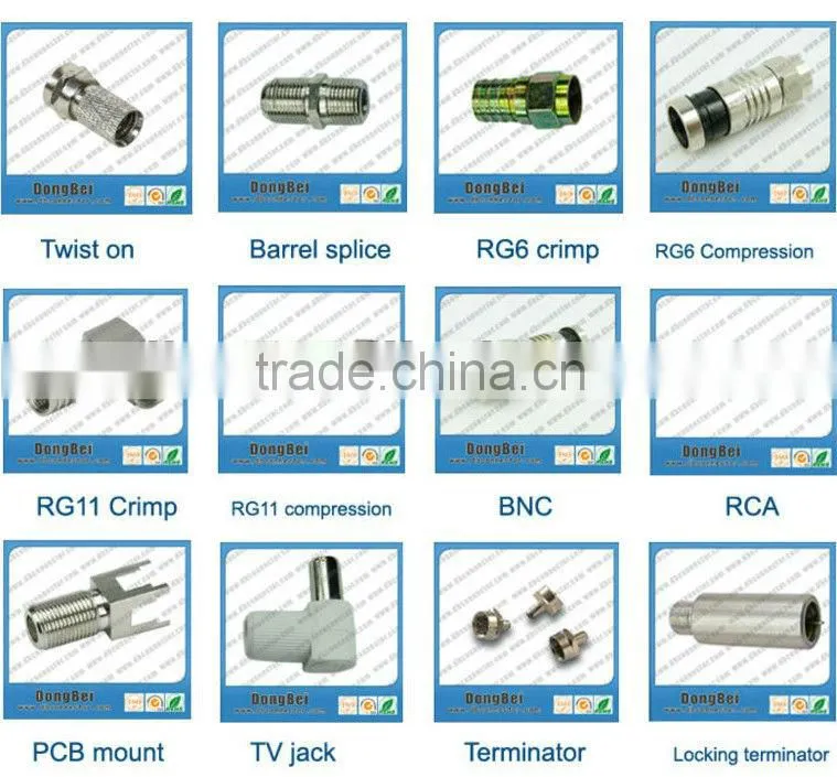 CCTV plastic Audio Video RCA cables coaxial connector