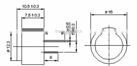 FBULS1610 16mm 40KHZ waterproof ultrasound sensor with rubber cover (FBELE)