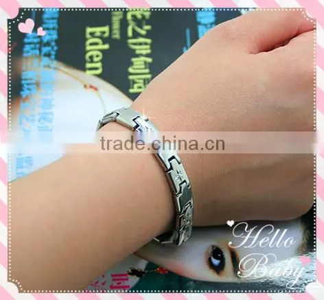 Noporblem D010 FDA germanium tourmaline stainless steel smart bio power energy bracelet