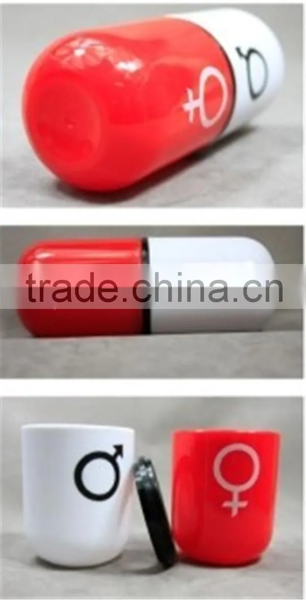 Innovative Plastic Tube Cup For lovers Looks Like Pills