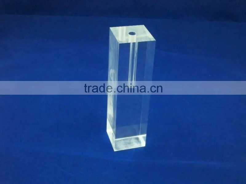 Flower vase insert of hollow acrylic block