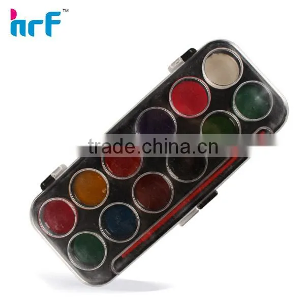 Large 21 Color Round Water Color Paint with Art Brush