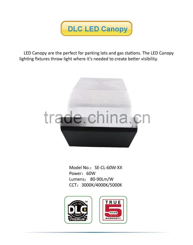 2016 Explosion Proof Retrofit Led Canopy Light 60w SAA Dimmable IP65 For Gas Station