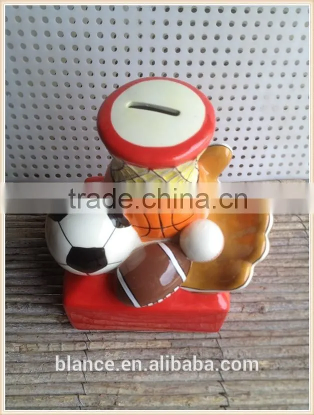 ceramic hockey coin bank for hockey money box