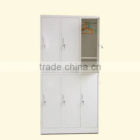 China Good Quality metal furniture 6 door storage steel locker wardrobe